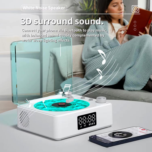 Retro Vinyl Bluetooth Speaker | RGB Light & White Noise Sleep Aid