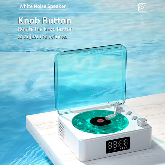 Retro Vinyl Bluetooth Speaker | RGB Light & White Noise Sleep Aid