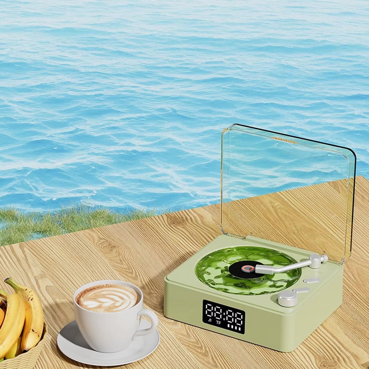 Retro Vinyl Bluetooth Speaker | RGB Light & White Noise Sleep Aid